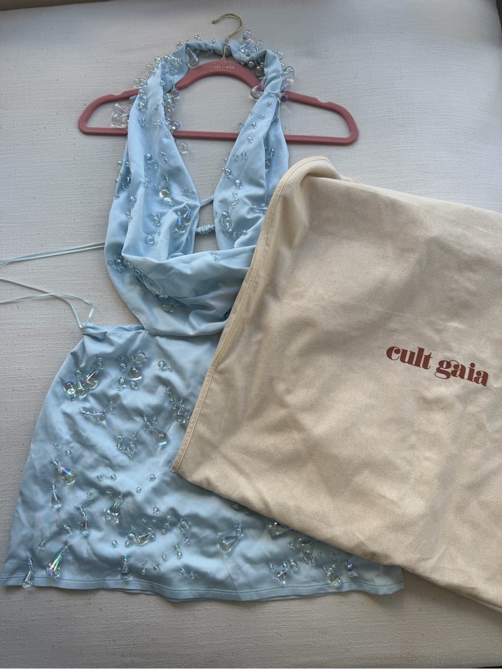 Cult Gaia Issey dress - Crystal Embellished Mini Dress in Breeze - Picture 11 of 12